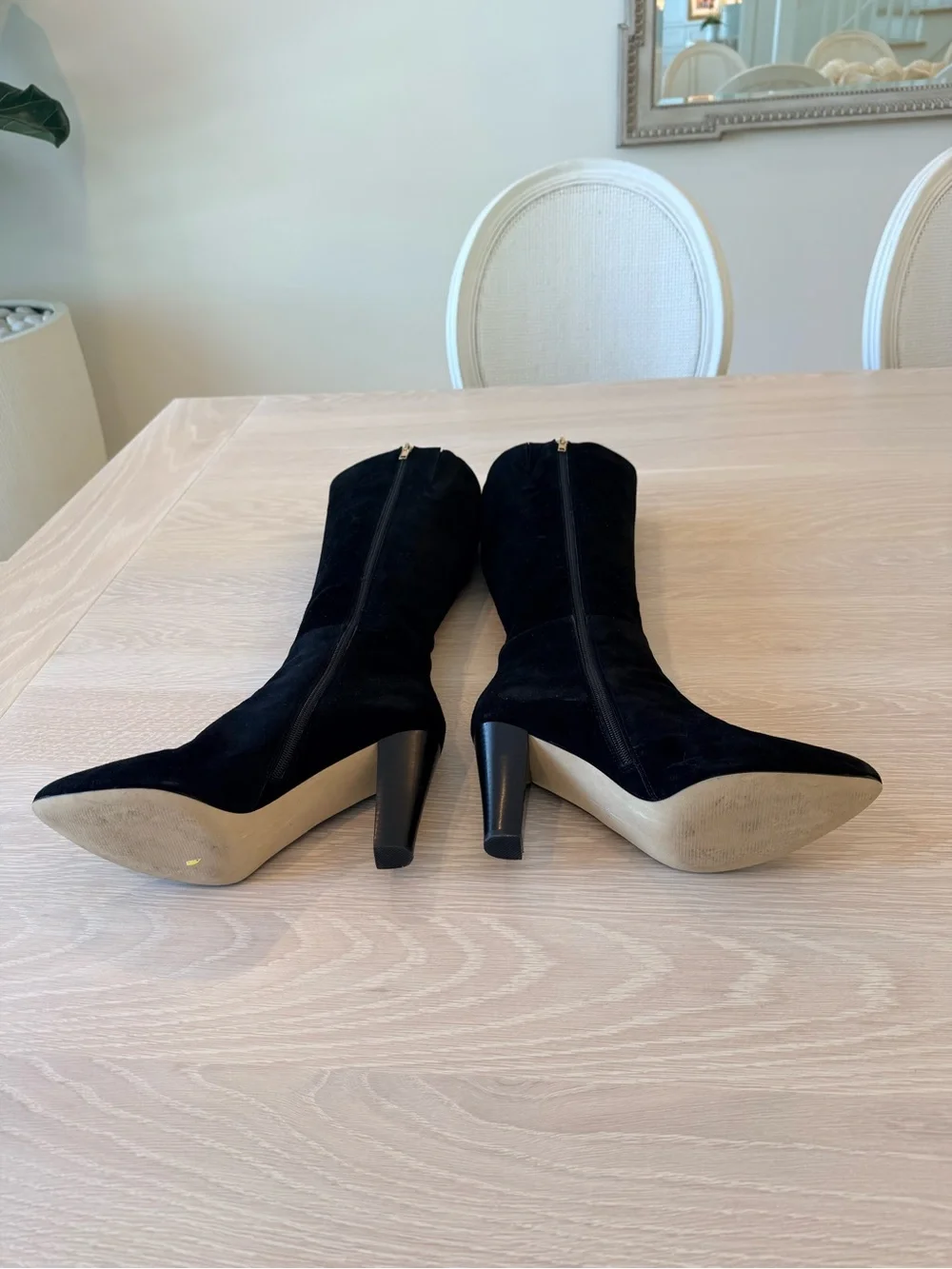 Allegra James Eyla Suede Knee Boots - Black